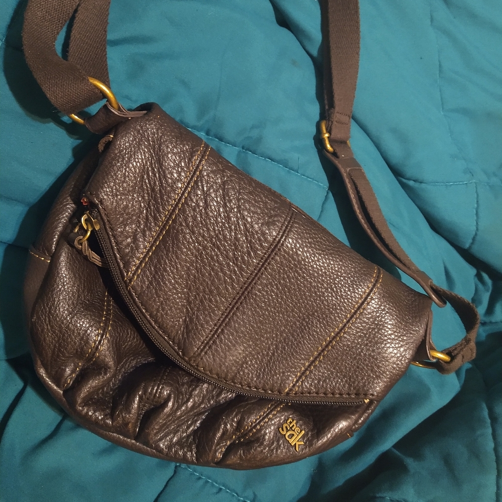 ★ The Sak Brown Leather Fold Over Crossbody Bag ★